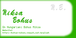 miksa bohus business card